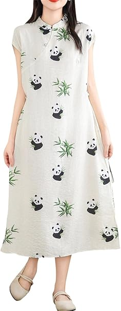 Amazon.co.jp: [KSLAT] ロングワンピース パンダ柄